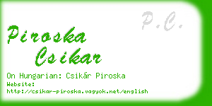 piroska csikar business card